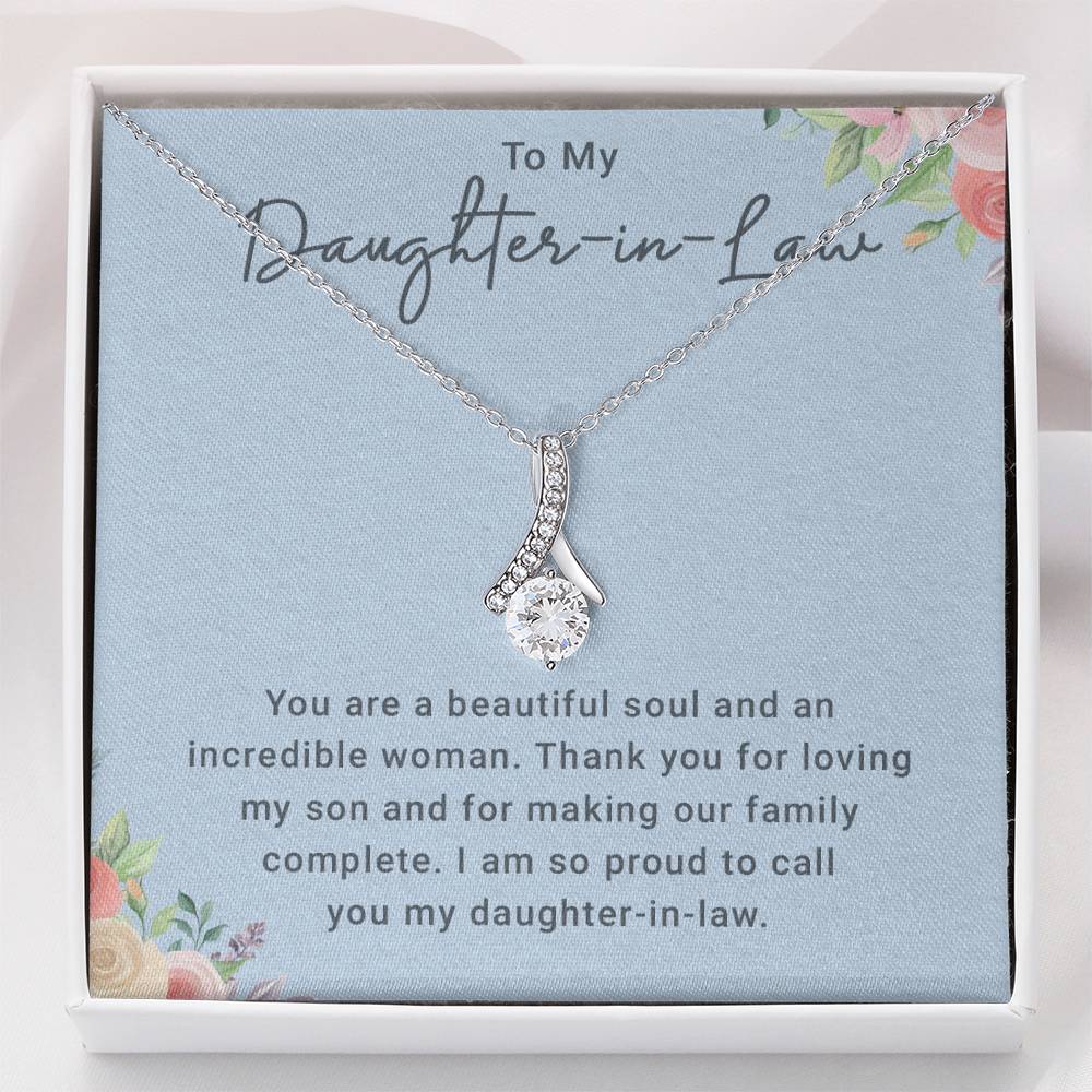 Daughter in Law Gifts From Mother in Law, Daughter In Law Gifts For Women Necklace, To My Daughter In Law Necklace, Birthday Gift For Daughter In Law From Mom In Law, Christmas Gifts For Daughter