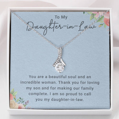 Daughter in Law Gifts From Mother in Law, Daughter In Law Gifts For Women Necklace, To My Daughter In Law Necklace, Birthday Gift For Daughter In Law From Mom In Law, Christmas Gifts For Daughter