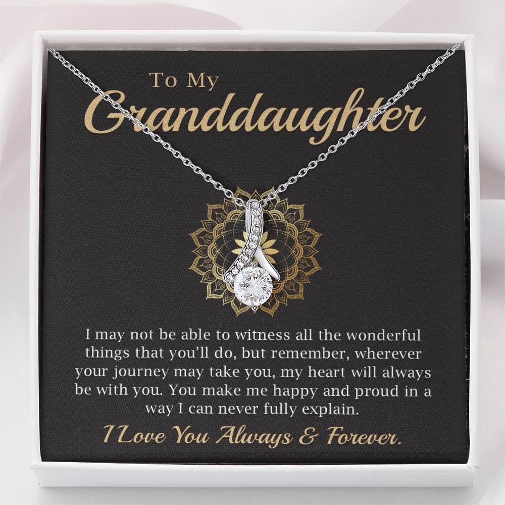 Granddaughter Wedding Gift from Grandma, Wedding Day Gift for Bride, Wedding Necklace for Grand daughter with Message Card