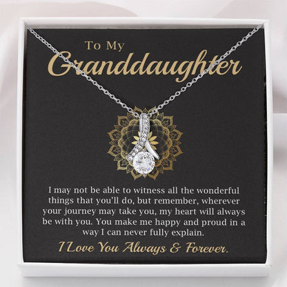 Granddaughter Wedding Gift from Grandma, Wedding Day Gift for Bride, Wedding Necklace for Grand daughter with Message Card