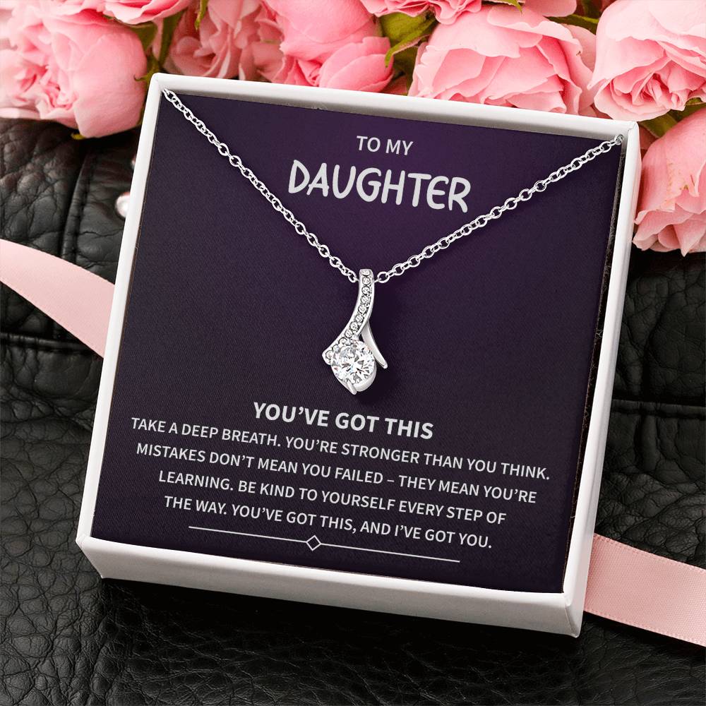 Daughter Necklace Stainless Steel Jewelry Gift From Mom Dad