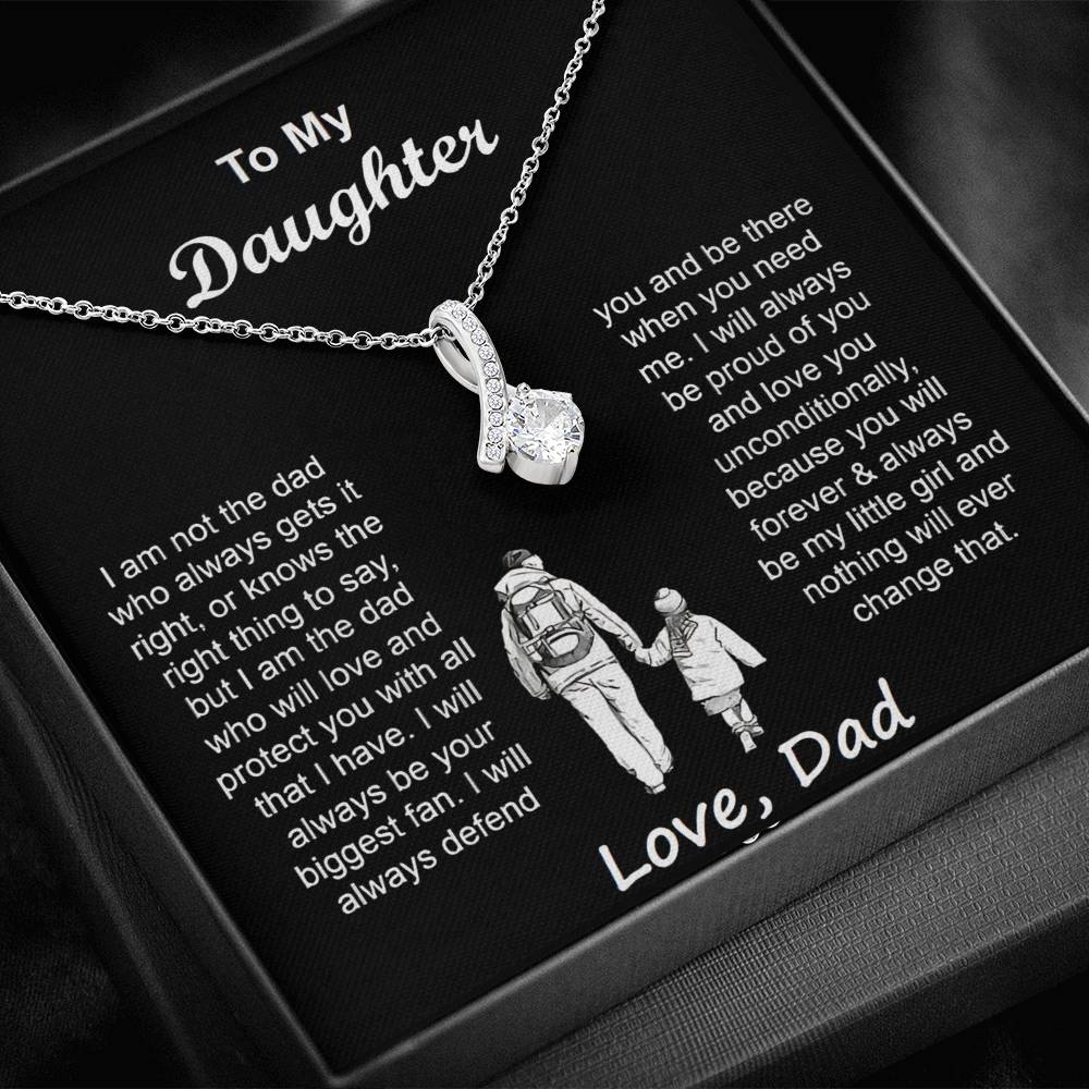 To My Daughter Necklace from Dad with Heartfelt Message & Elegant Box, Father Daughter Gifts from Dad, Birthday Gift for Daughter, Father Daughter Necklace