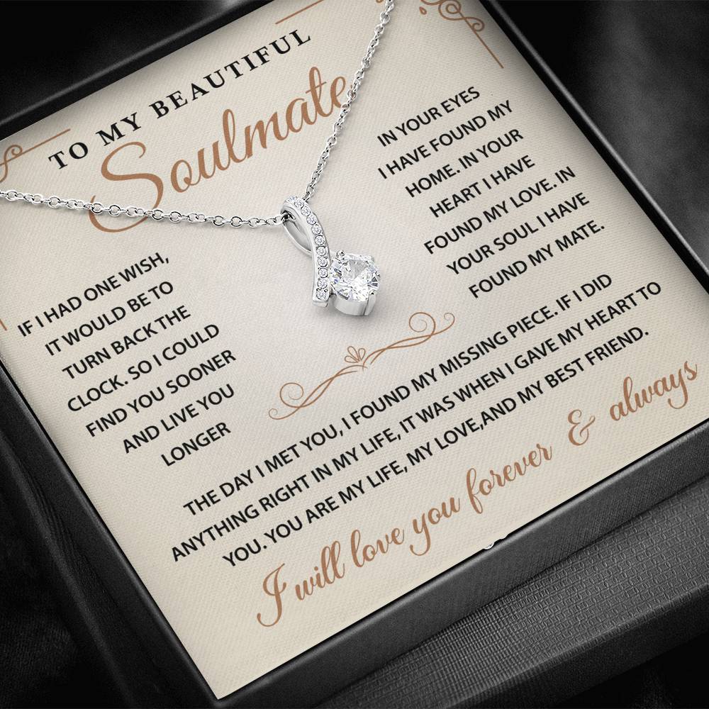 Jewelry for My Wife's Wife-soulmate Necklace With a Heartfelt Message Card and Gift Box
