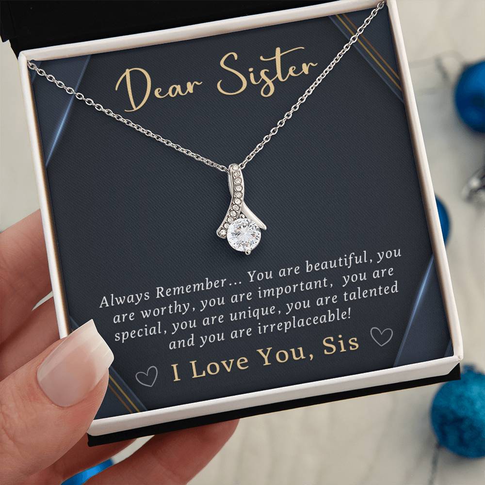 Sisters Necklace with Sentimental Message Card - Thoughtful Gift for Sister - Meaningful Gift for Sisters from Sister