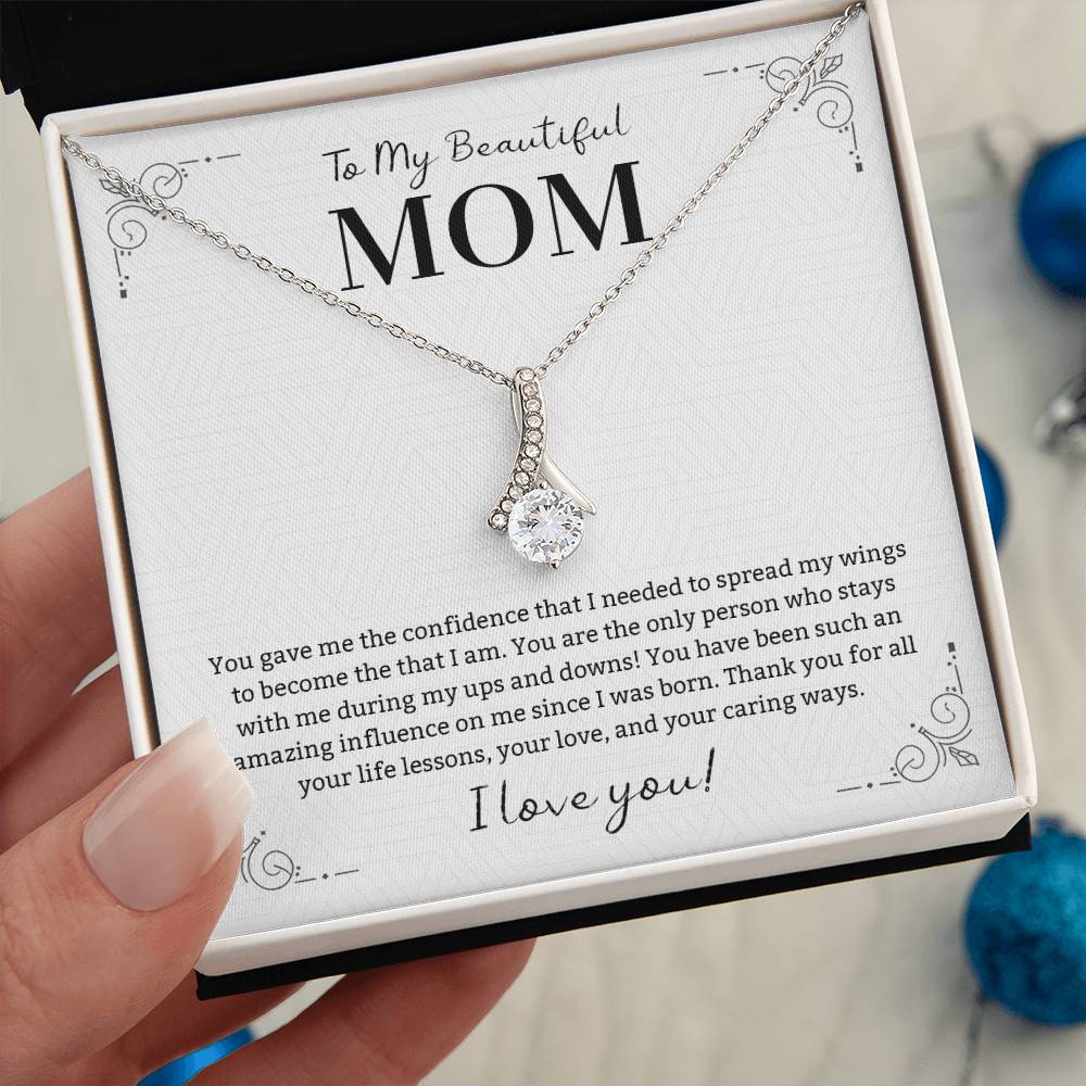 To My Beautiful Mom Necklace Gift From Daughter, Mom Gift From Son, Mom Necklace, Birthday Gift Necklace for Mother