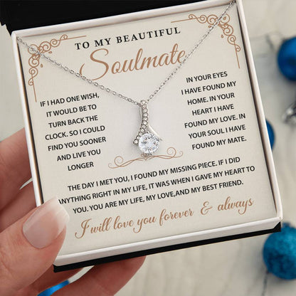 Jewelry for My Wife's Wife-soulmate Necklace With a Heartfelt Message Card and Gift Box