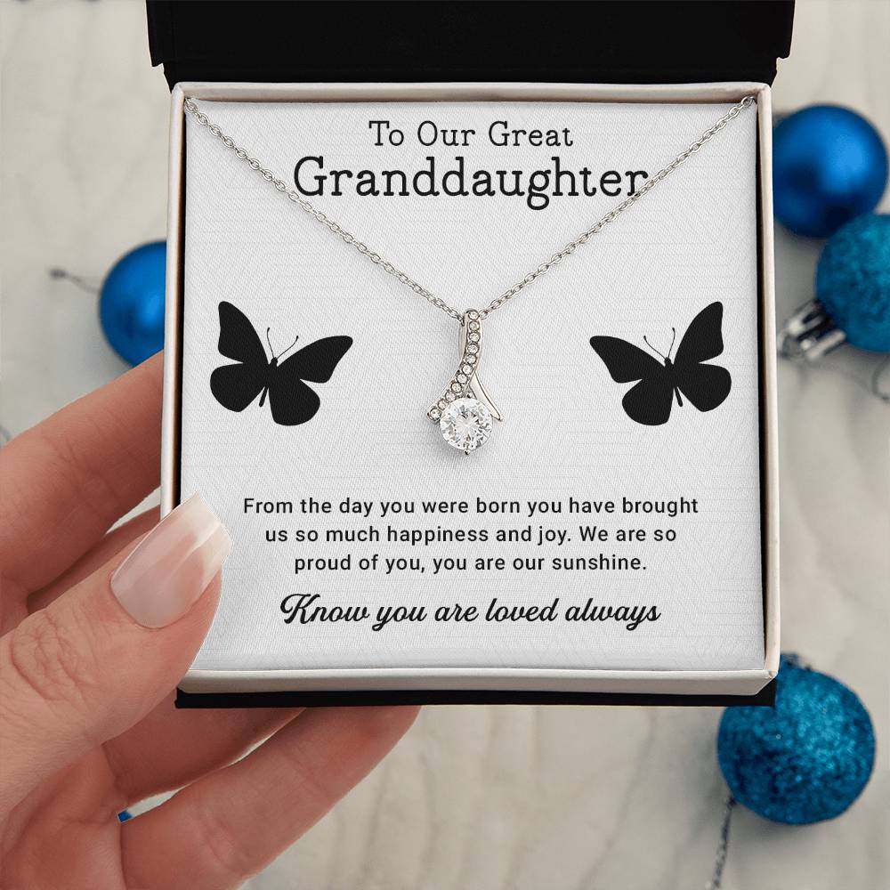 Great granddaughter Gift, Our Great Granddaughter Necklace, Gift from Great Grandparents, Favorite Great Grandchild