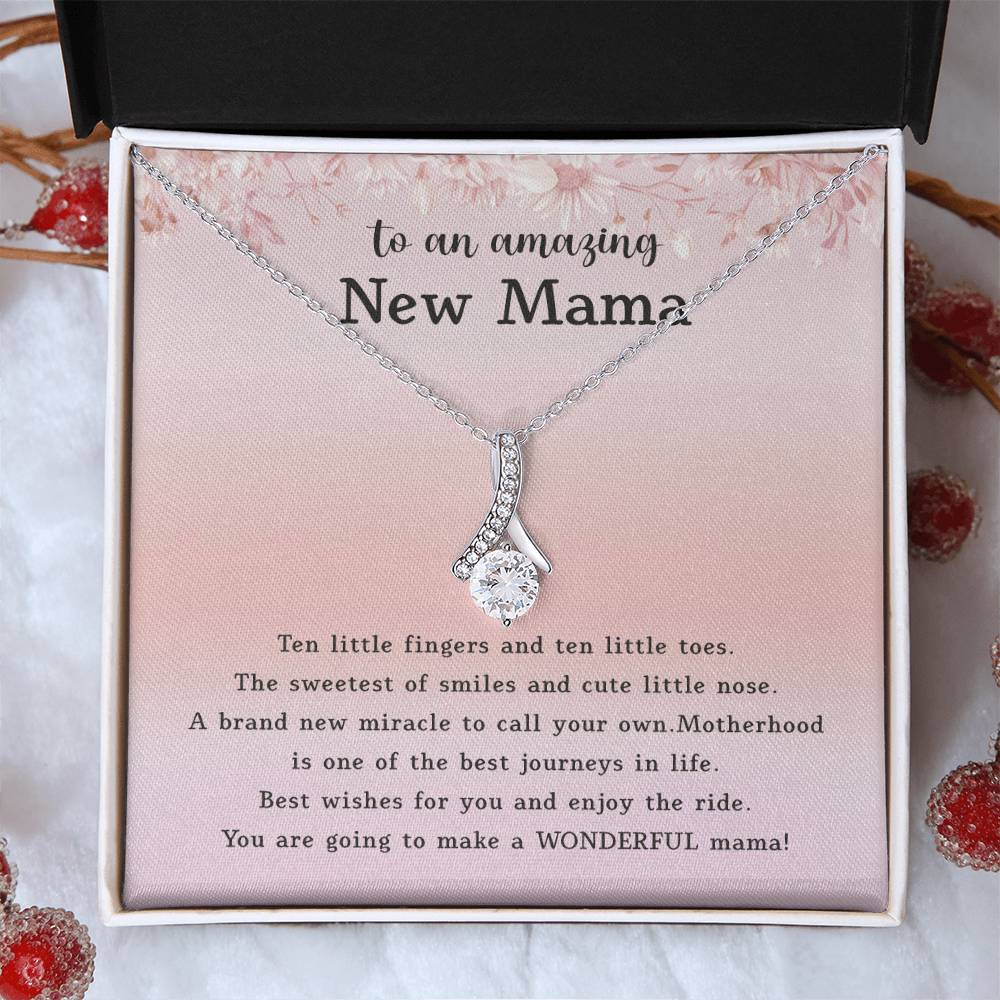 Alluring Beauty Necklace for New Mom, Mother-in-Law, Bonus Mom, Grandma, Stepmom - Ideal Mom-to-Be Gift from Daughter, Granddaughter, or Son