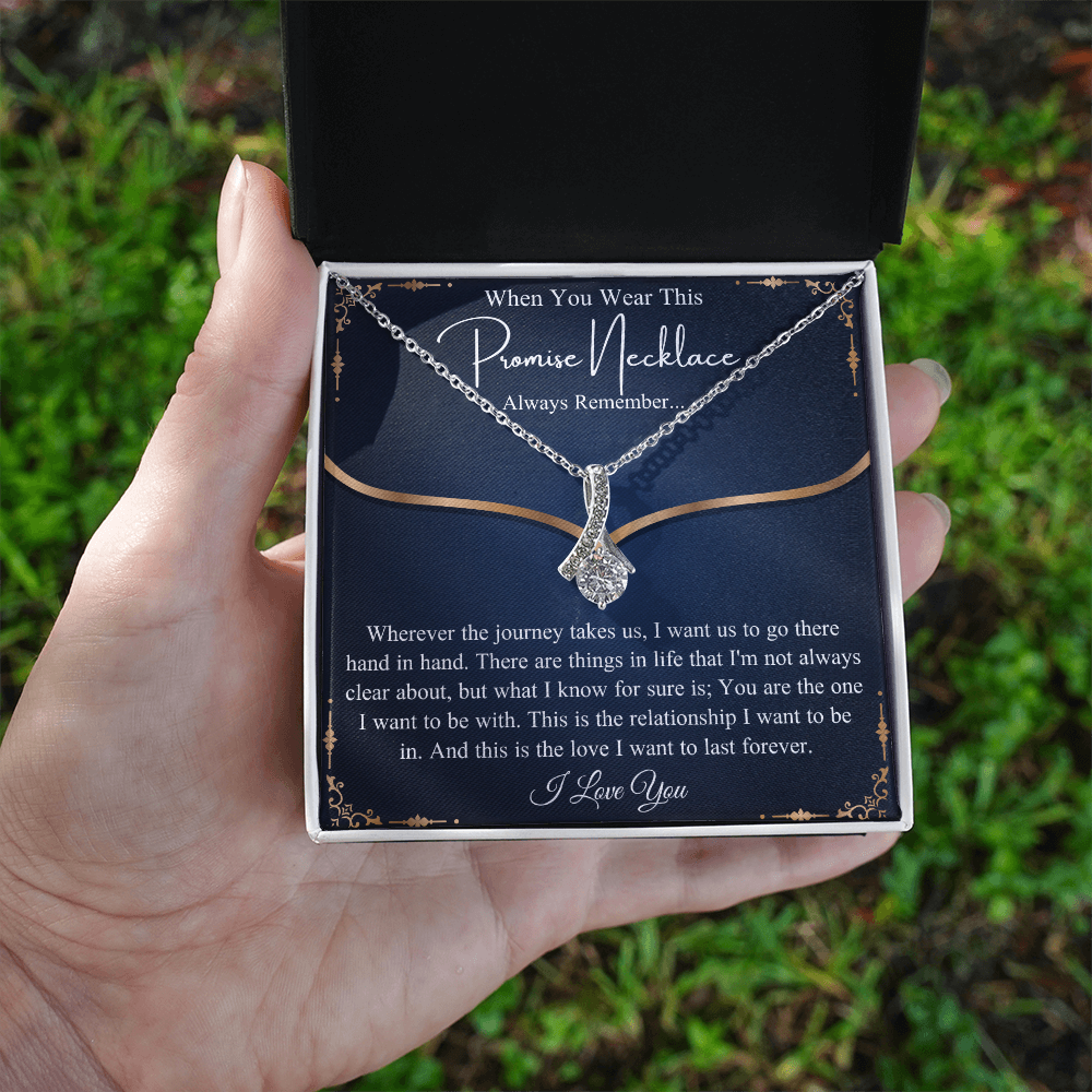 Love You This Much Promise 14k White Gold Valentines Day Necklaces for Her