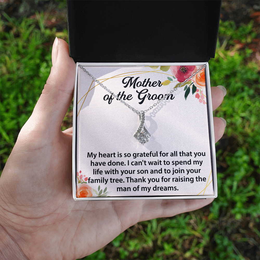 Necklace for mother's of the groom with Message Card and GIft boxNecklace for mother's of the groom with Message Card and GIft box