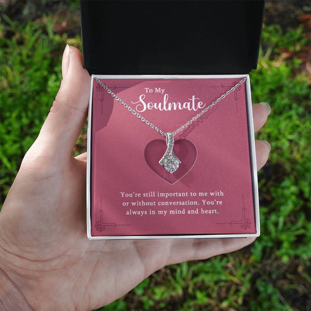 To My Soulmate Alluring Beauty Necklace With Romantic Message Card and Gift Box - Gift for Wife or Girlfriend - Anniversary, Birthday, Wedding, Valentine's Day