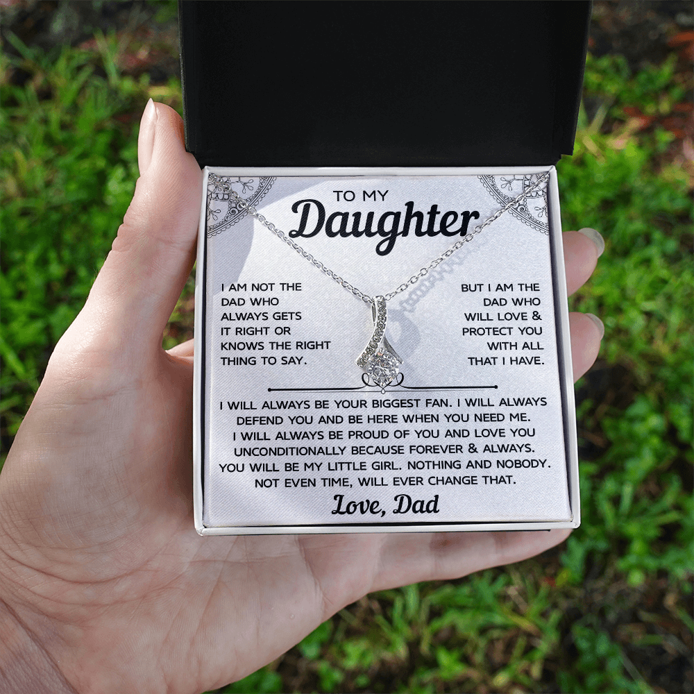 Alluring Beauty Necklace for Daughter – Dad’s Love in Words, Timeless Keepsake