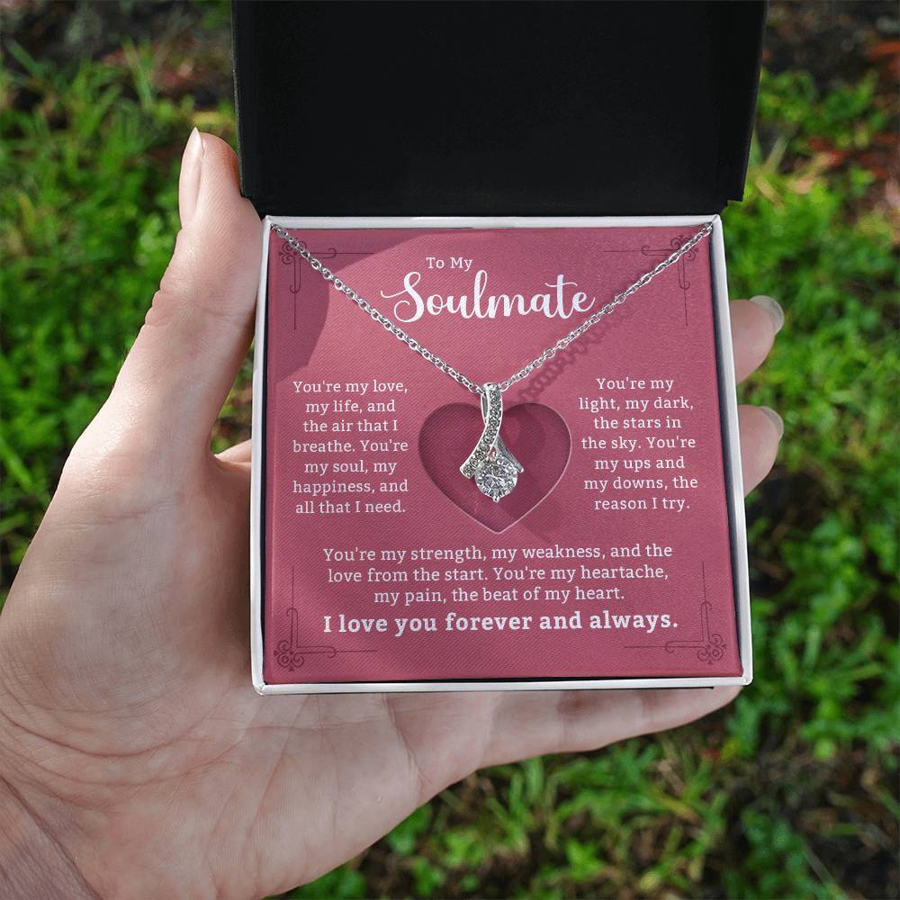 Alluring Beauty Necklace for My Soulmate - Romantic Jewelry Gift with Message Card - Ideal for Wife, Girlfriend, Anniversaries, or Birthdays