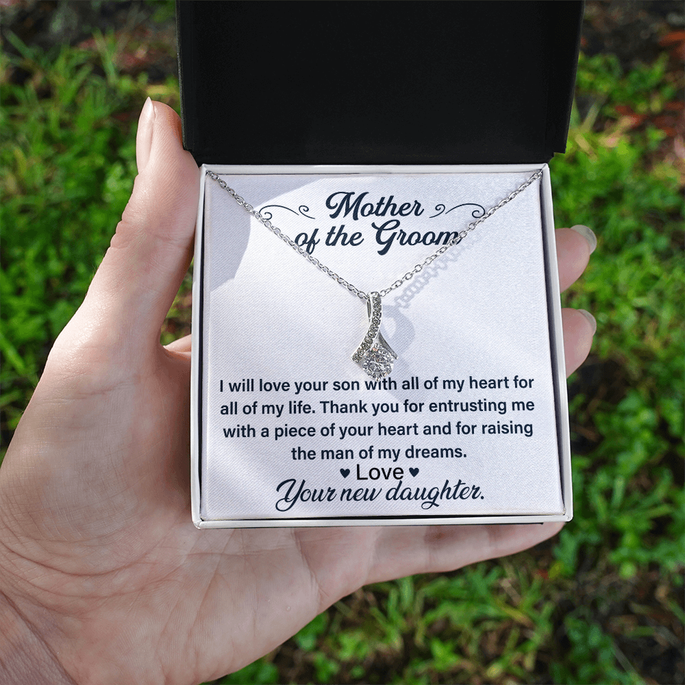 Necklace for mother's of the groom with Message Card and GIft boxNecklace for mother's of the groom with Message Card and GIft box