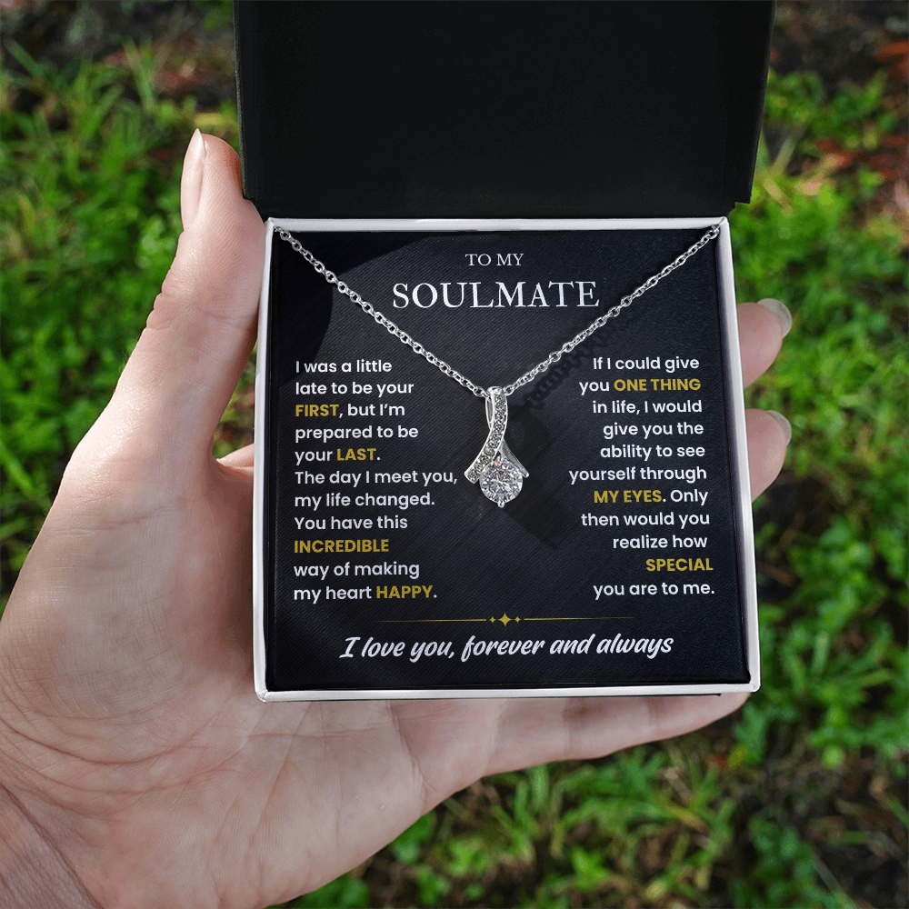 To My Soulmate Necklace for Women , Alluring Beauty Valentines Necklace for Wife