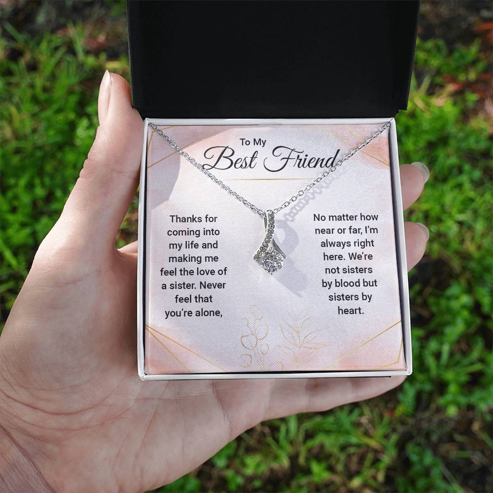 Sisters by Heart Necklace - A Beautiful Gift for Your Best Friend - Celebrate Unbreakable Bonds and Cherished Moments