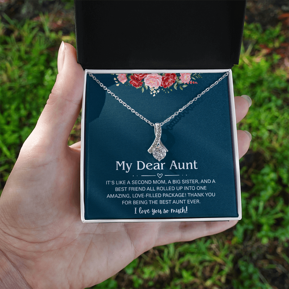 To My Dear Aunt Alluring Beauty Necklace With Heartfelt Message Card & Gift Box