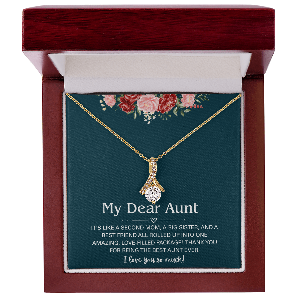 To My Dear Aunt Alluring Beauty Necklace With Heartfelt Message Card & Gift Box