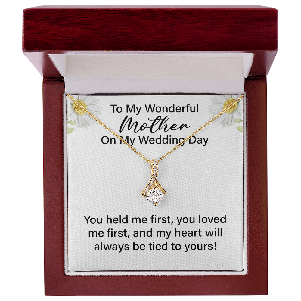 To My Mother of the Bride – Alluring Beauty Necklace with a Heartfelt Message, Perfect Wedding Gift for Mom