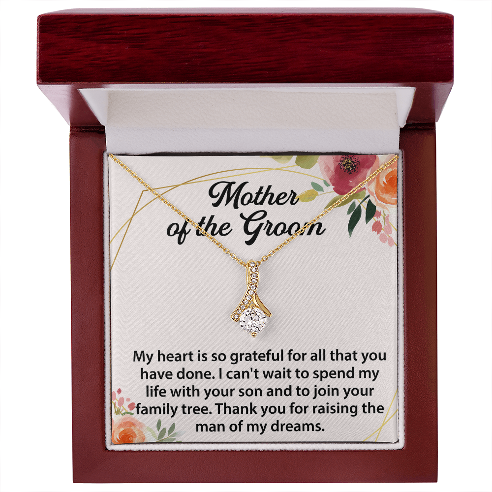 Necklace for mother's of the groom with Message Card and GIft boxNecklace for mother's of the groom with Message Card and GIft box