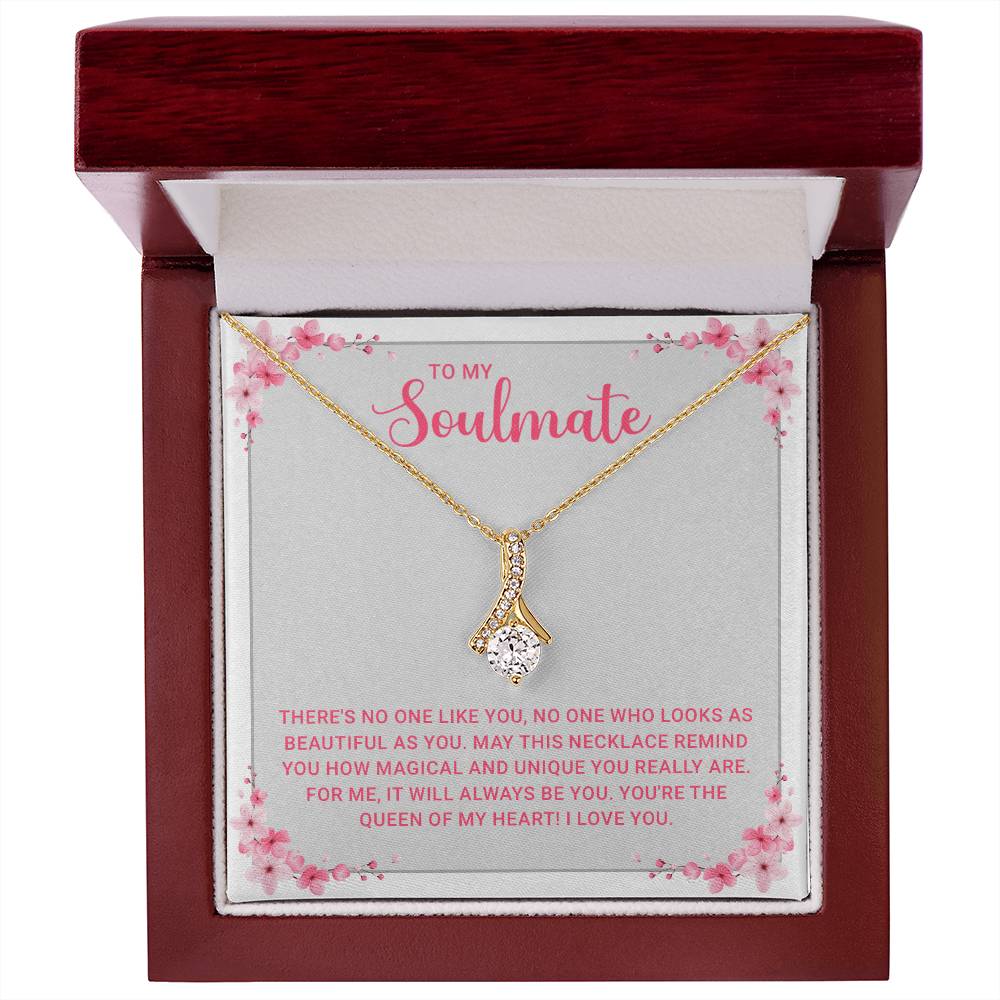 Soulmate Necklace Gift for Her - Elegant Stainless Steel Jewelry with Love Message - Ideal for Anniversaries, Weddings, or Birthdays