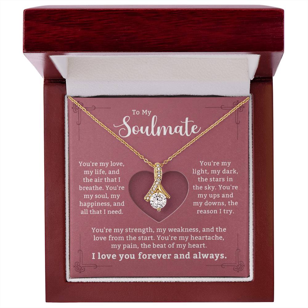 Alluring Beauty Necklace for My Soulmate - Romantic Jewelry Gift with Message Card - Ideal for Wife, Girlfriend, Anniversaries, or Birthdays