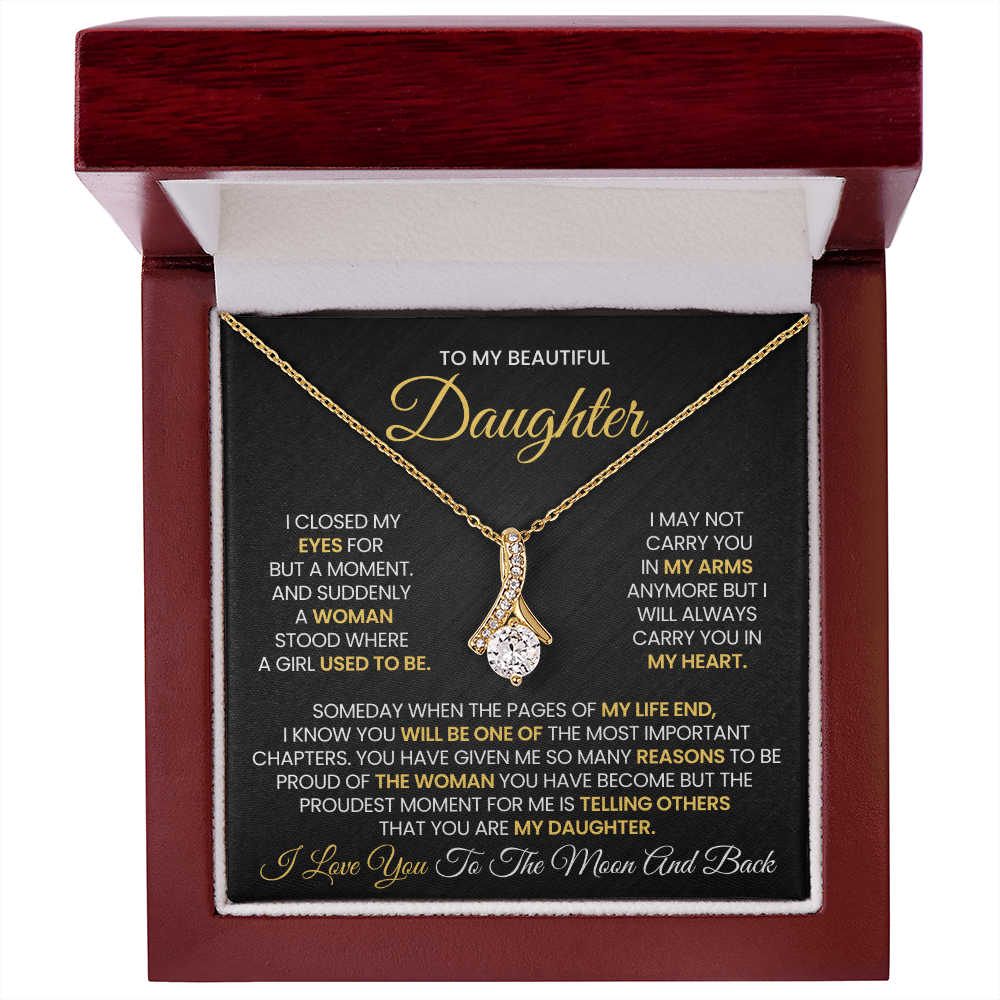 To My Beautiful Daughter - Alluring Beauty Necklace With Gift Box