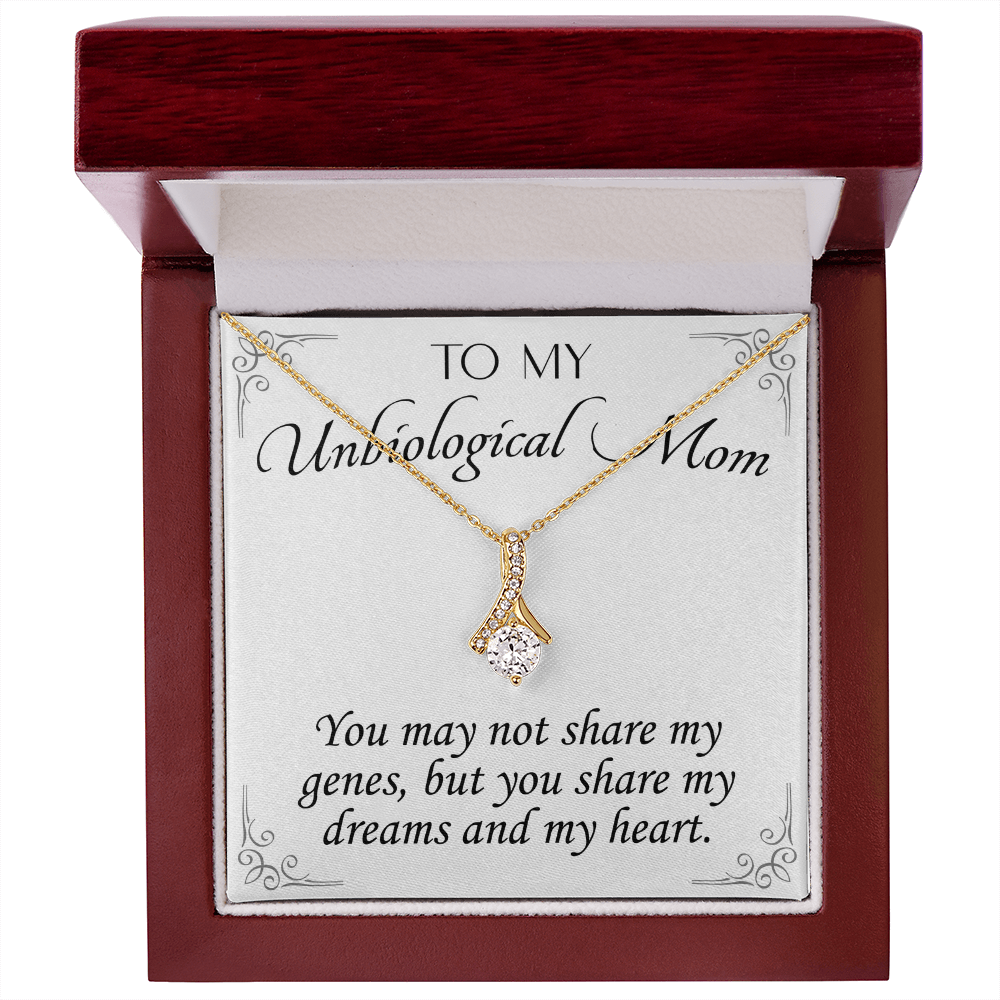 To My Unbiological Mom Necklace – Alluring Beauty Gift for Stepmom or Adopted Mom