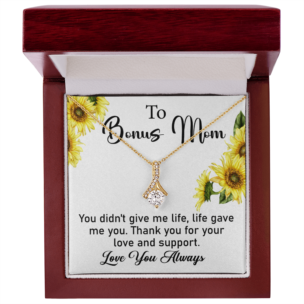Bonus Mom Alluring Beauty Necklace – Stunning Jewelry Gift with Sparkling Gemstone