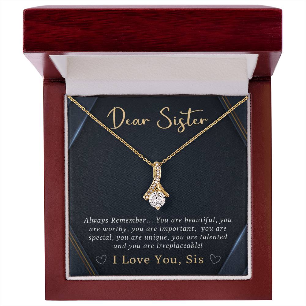 Sisters Necklace with Sentimental Message Card - Thoughtful Gift for Sister - Meaningful Gift for Sisters from Sister