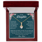 Daughter Necklace - Cubic Zirconia Pendant With Heartfelt Message Card