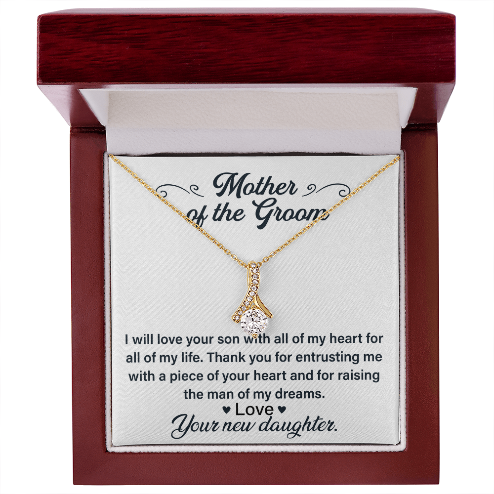 Necklace for mother's of the groom with Message Card and GIft boxNecklace for mother's of the groom with Message Card and GIft box