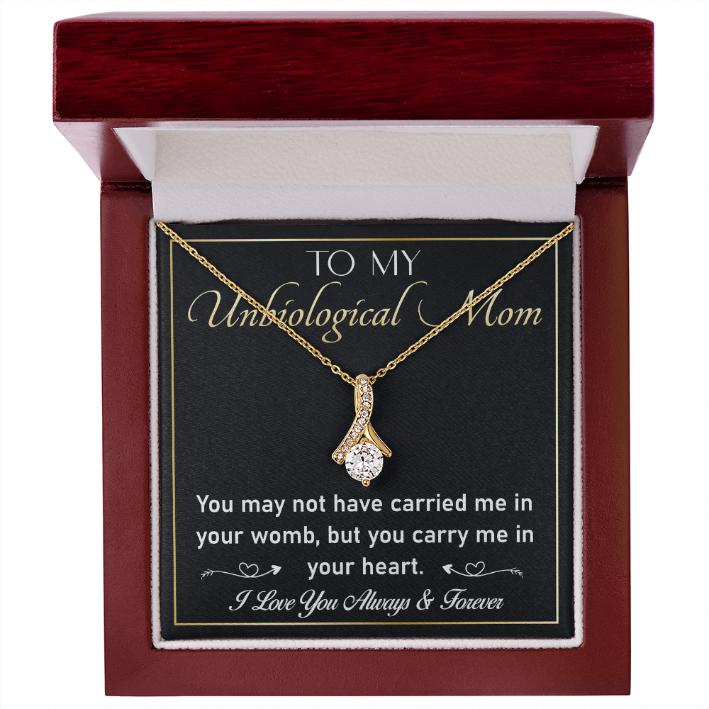 To My Unbiological Mom Necklace – Alluring Beauty Gift for Stepmom or Adopted Mom