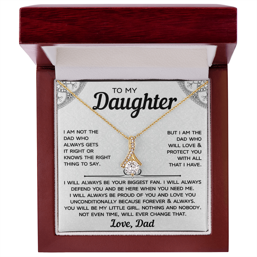 Alluring Beauty Necklace for Daughter – Dad’s Love in Words, Timeless Keepsake