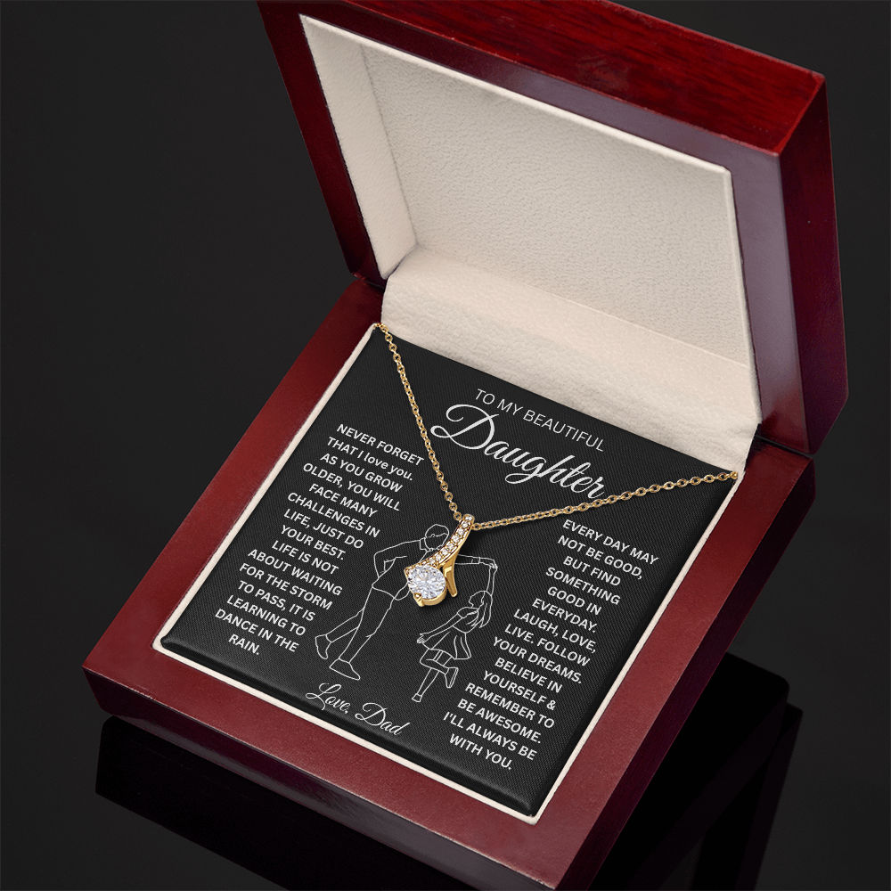 To My Beautiful Daughter Necklace From Mommy, Perfect for Mother's Day