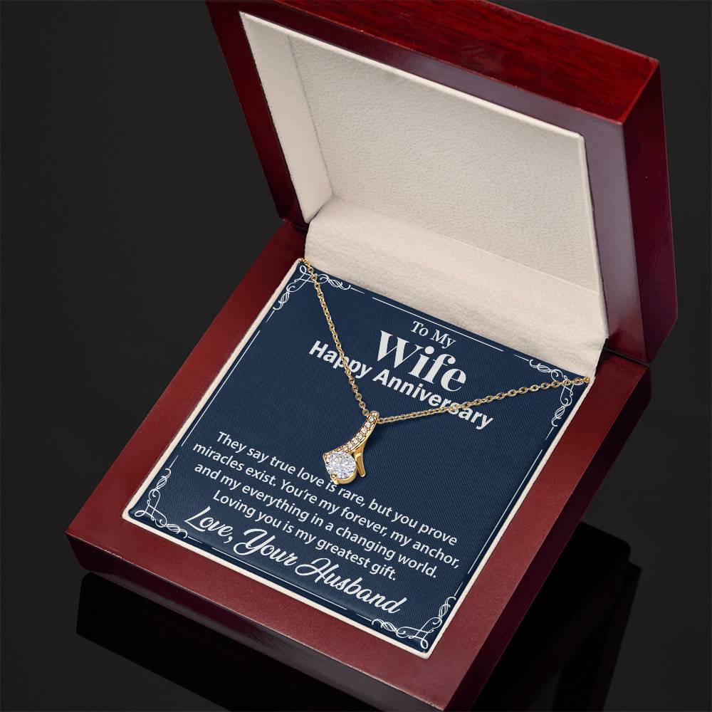 Alluring Beauty Necklace for Wife – Timeless Keepsake Jewelry with a Heartfelt Message from Husband