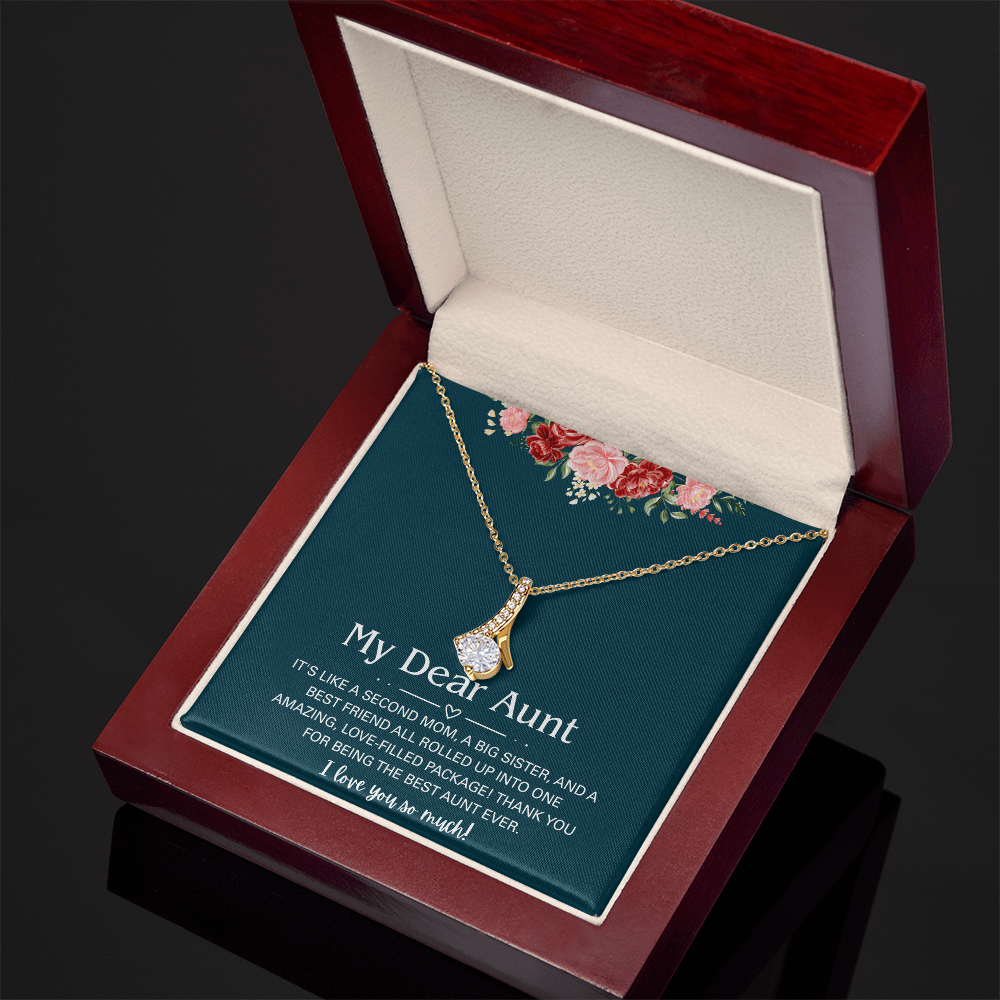 To My Dear Aunt Alluring Beauty Necklace With Heartfelt Message Card & Gift Box