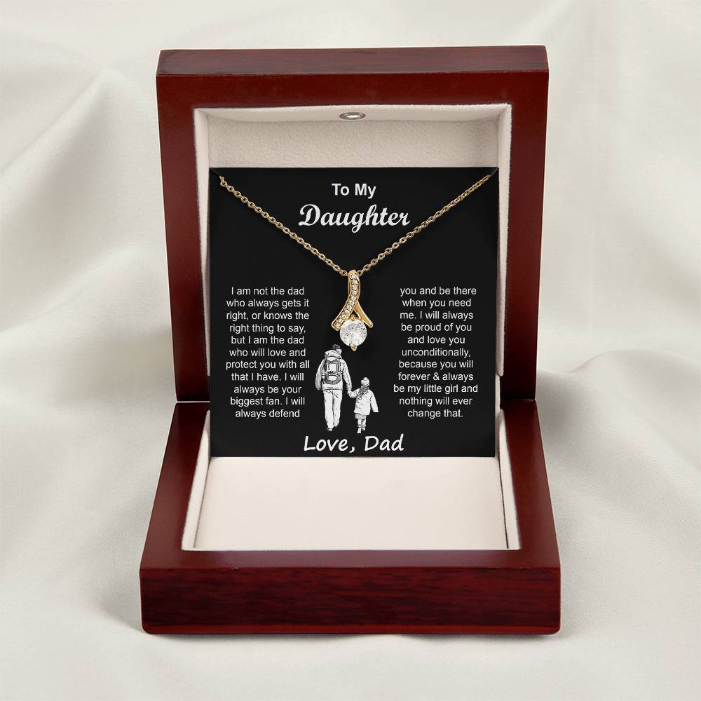 To My Daughter Necklace from Dad with Heartfelt Message & Elegant Box, Father Daughter Gifts from Dad, Birthday Gift for Daughter, Father Daughter Necklace