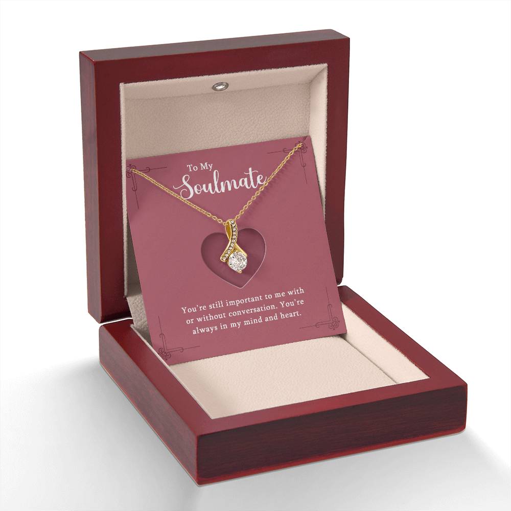 To My Soulmate Alluring Beauty Necklace With Romantic Message Card and Gift Box - Gift for Wife or Girlfriend - Anniversary, Birthday, Wedding, Valentine's Day