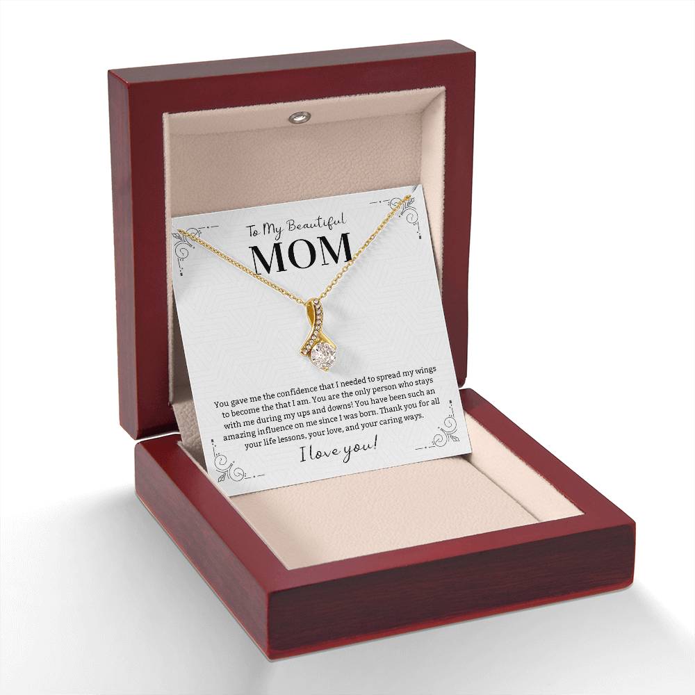 To My Beautiful Mom Necklace Gift From Daughter, Mom Gift From Son, Mom Necklace, Birthday Gift Necklace for Mother