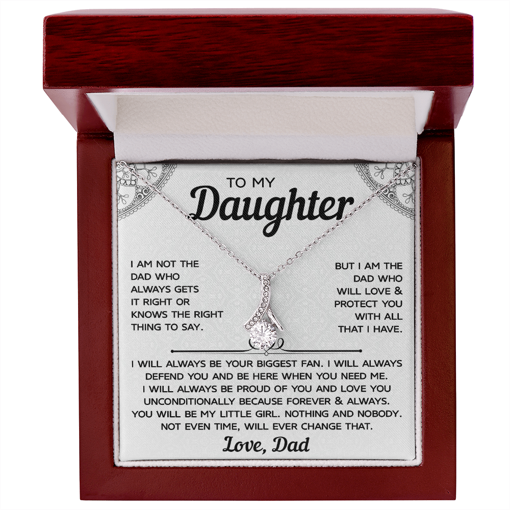 Alluring Beauty Necklace for Daughter – Dad’s Love in Words, Timeless Keepsake