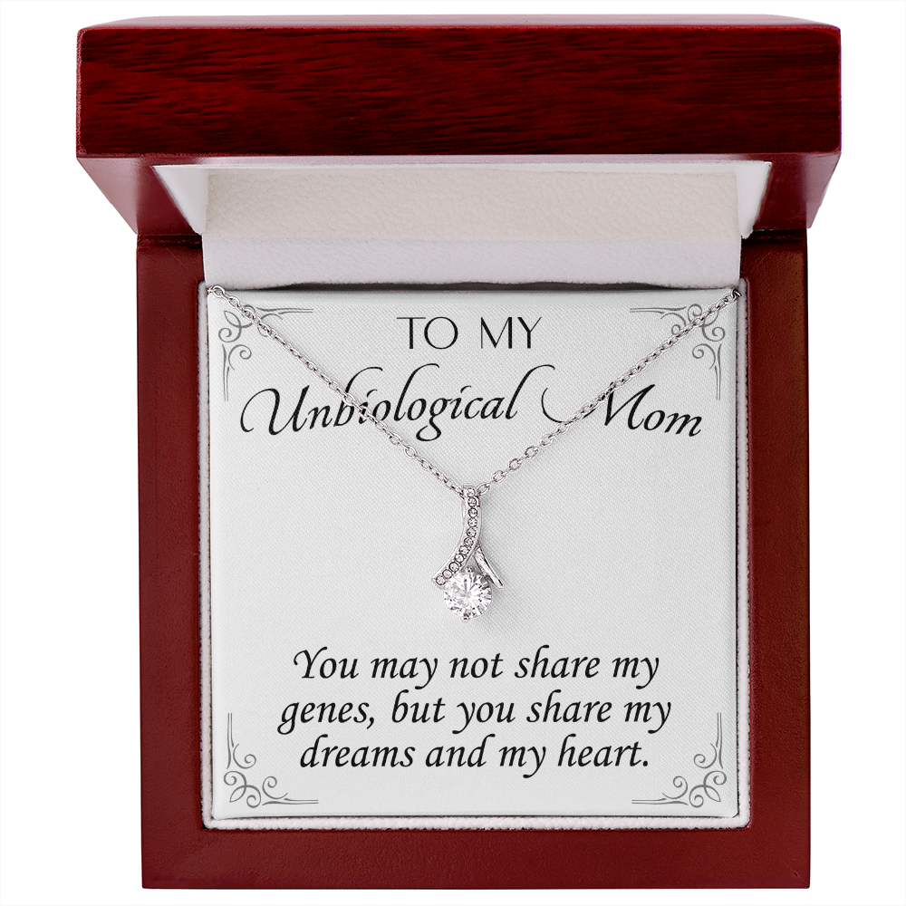 To My Unbiological Mom Necklace – Alluring Beauty Gift for Stepmom or Adopted Mom