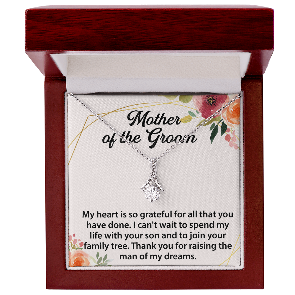 Necklace for mother's of the groom with Message Card and GIft boxNecklace for mother's of the groom with Message Card and GIft box