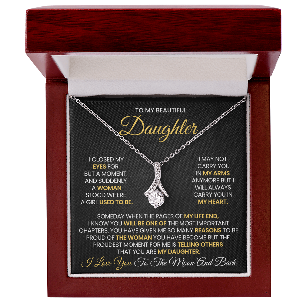To My Beautiful Daughter - Alluring Beauty Necklace With Gift Box