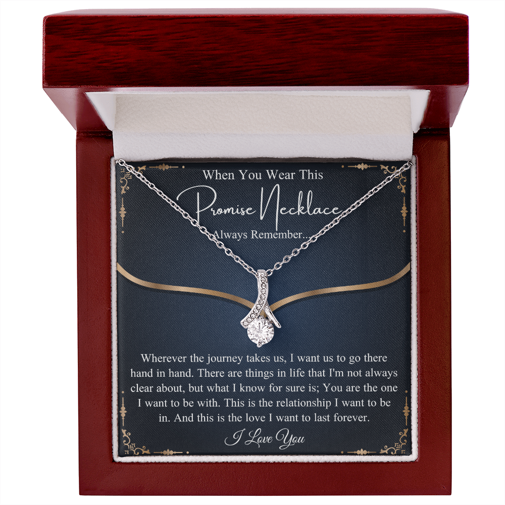Love You This Much Promise 14k White Gold Valentines Day Necklaces for Her