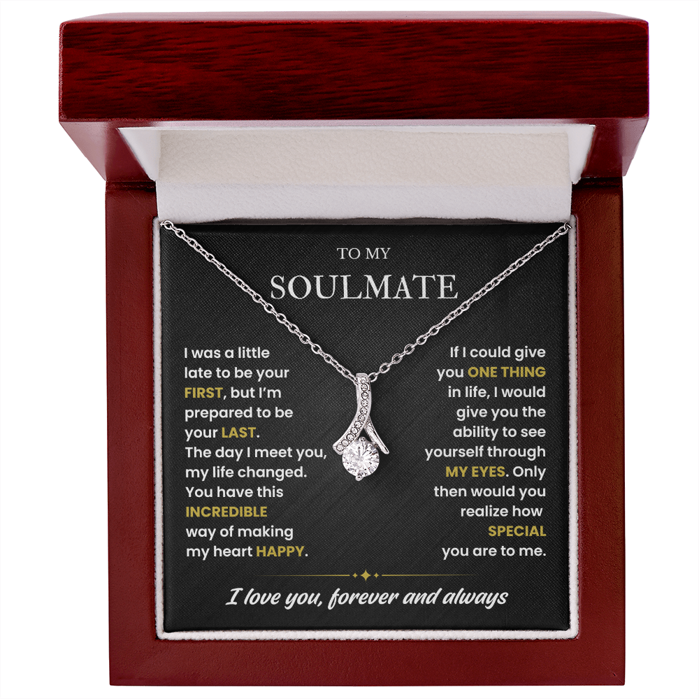 To My Soulmate Necklace for Women , Alluring Beauty Valentines Necklace for Wife