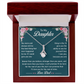 Daughter Necklace - Cubic Zirconia Pendant With Heartfelt Message Card