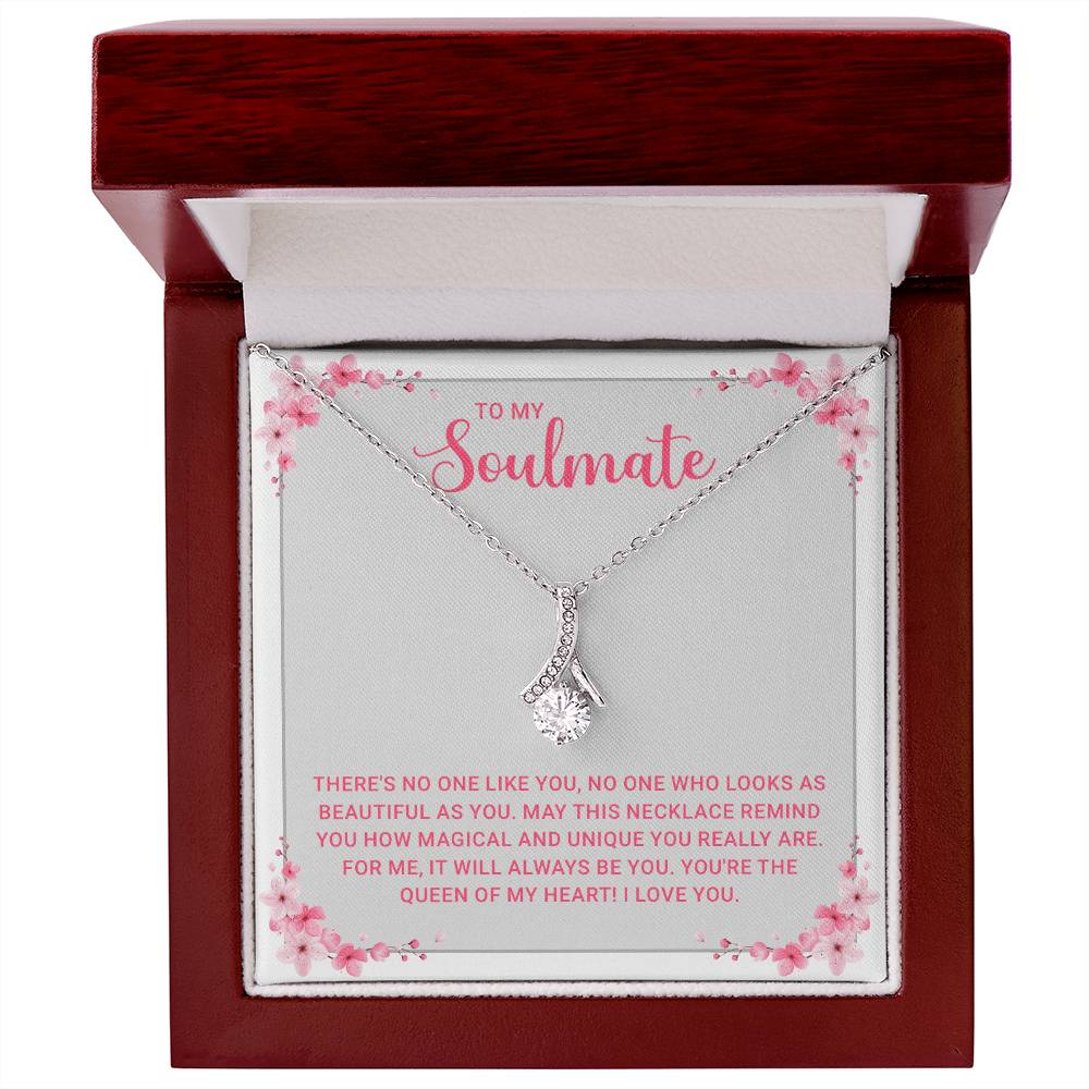 Soulmate Necklace Gift for Her - Elegant Stainless Steel Jewelry with Love Message - Ideal for Anniversaries, Weddings, or Birthdays