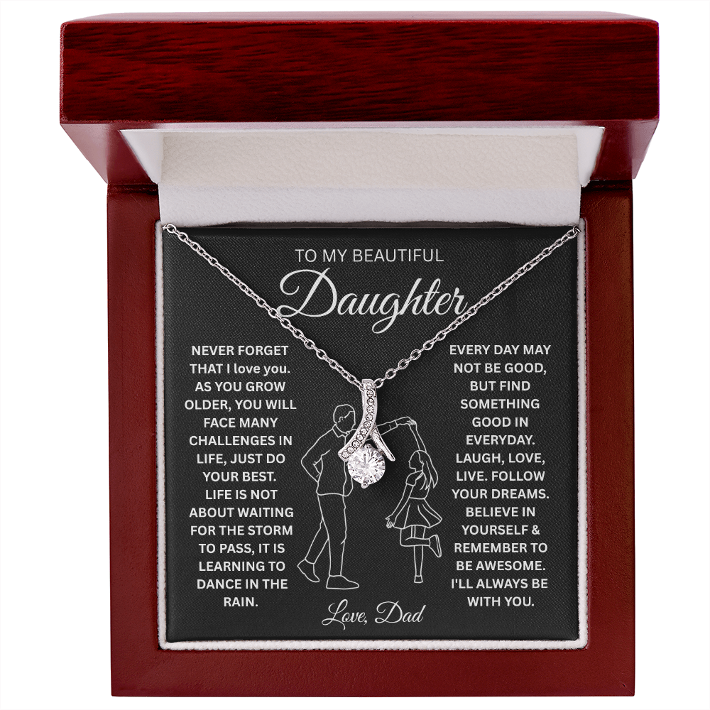 To My Beautiful Daughter Necklace From Mommy, Perfect for Mother's Day