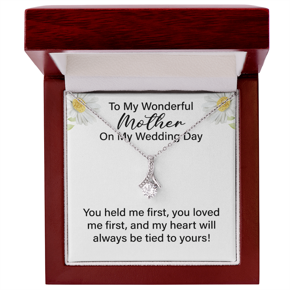 To My Mother of the Bride – Alluring Beauty Necklace with a Heartfelt Message, Perfect Wedding Gift for Mom